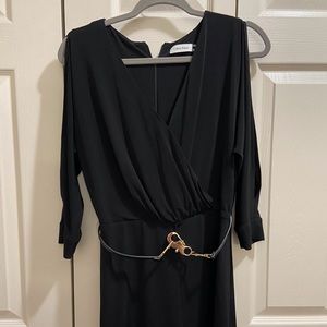 Black Cold Shoulder belted jumpsuit shorts